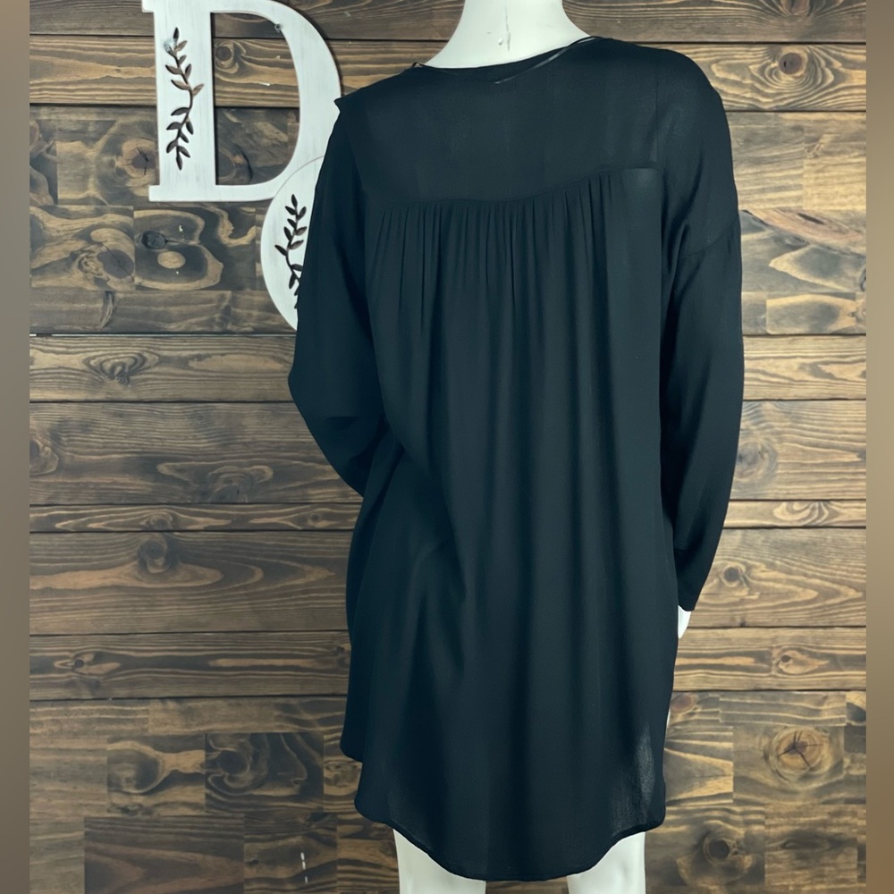 H.I.P | Basic Open Cardigan Layering Black Rounded Hemline - Picture 3 of 6